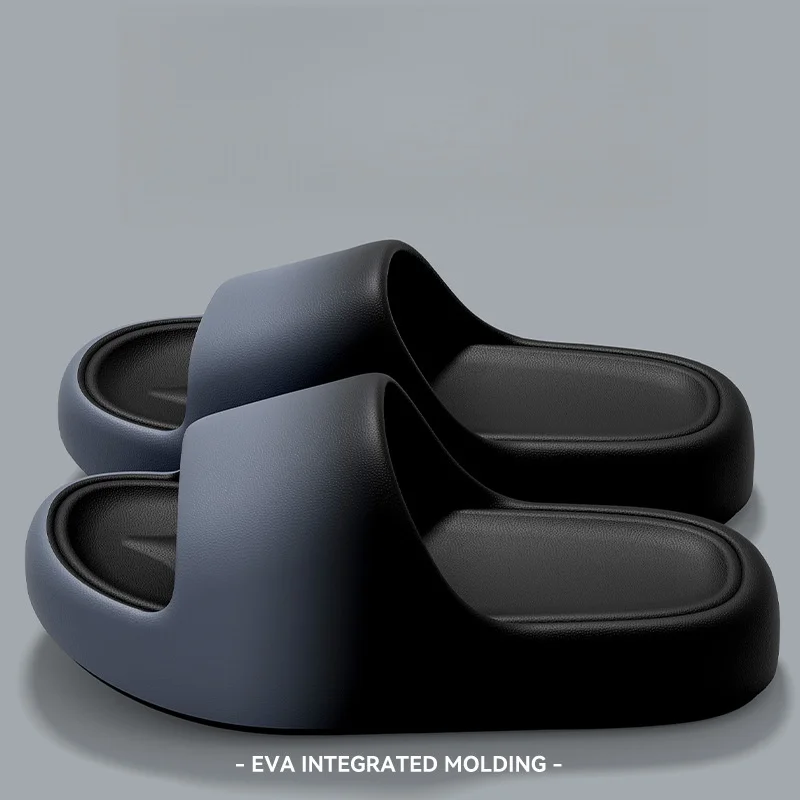 Couple Style Spring and Summer Trendy Gradient Eva Soft Thick-Soled Comfortable and Fashionable Indoor Bathroom Outdoor Casual Versatile Slide Slippers for Men and Women image 2