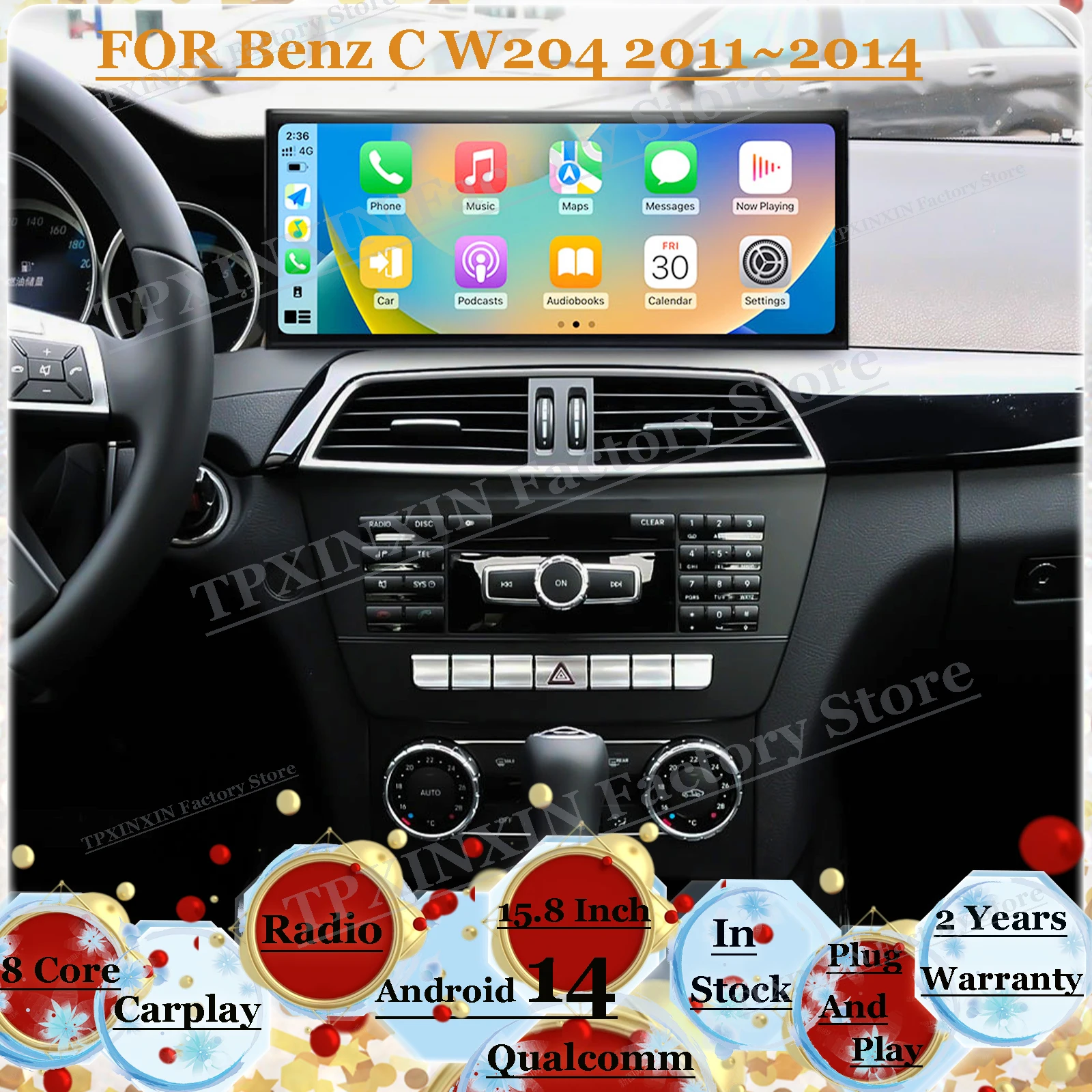 

Qualcomm 8 Core Android For Benz C W204 2011~2014 Multimedia GPS Navigation Car Radio Coche With BT Carplay Stereo Head Unit