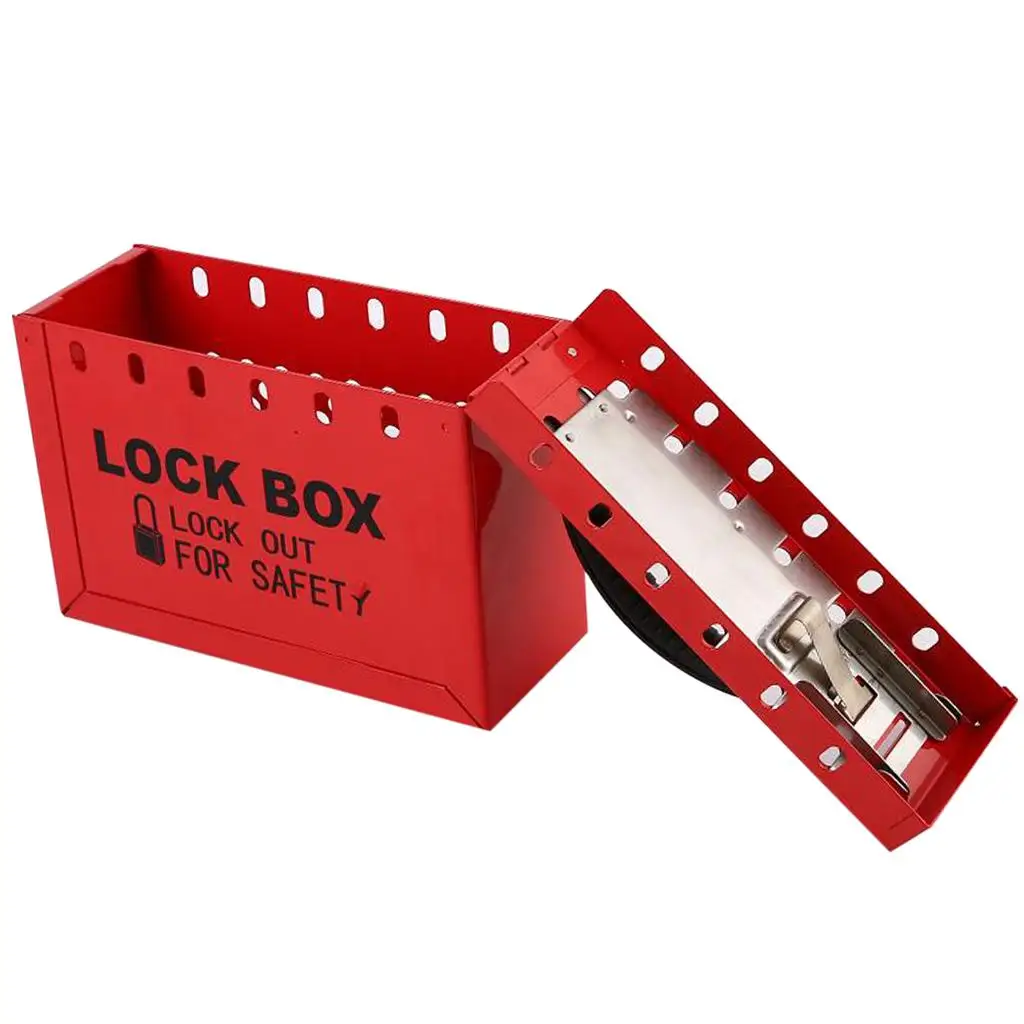 Heavy Duty Lockout Padlock Storage Case Steel Safe Lock Box for Garage and Machinery Locking Needs