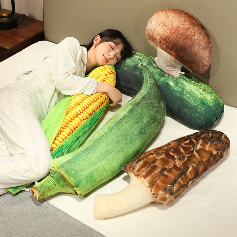 Soft Plush Vegetable Pillow Chili Corn Mushroom Cucumber Potato With Realistic Details Stuffed Cozy Home Gentle Adorable