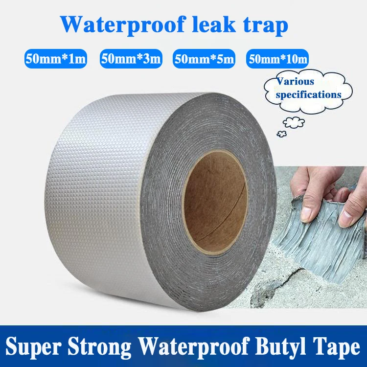 Waterdichte tape Hoge temperatuurbestendigheid Aluminiumfolie Dikker butyltape Muur Zwembad Dak Crack Duct Reparatie Verzegelde zelftape