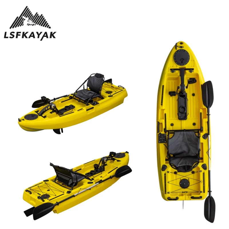 LSF Propel Pedal Kayak 2.5m One Person Propel Pedal Drive Kayak, Lightweight Fishing Kayak For Adults Kids Surfing & Cruising