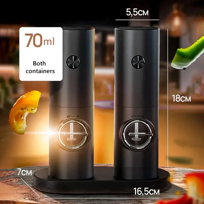 مطحنة الملح والفلفل الكهربائية ذات البطارية الجافة من Xiaomi، خشونة قابلة للتعديل، سعة كبيرة، مطاحن التوابل التلقائية، أداة المطبخ