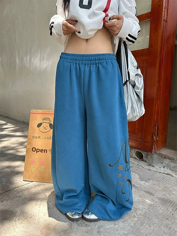 American Lazy Sle Wide Leg Casual Pants Women Spring Autumn Loose Slimming Drapey Straight Leg Trousers Dancewear