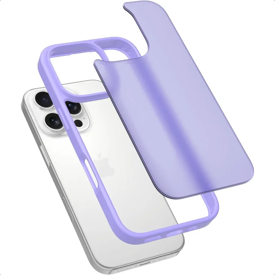 حافظة لهاتف آيفون 16 برو، غطاء هاتف شفاف غير لامع [حماية من السقوط من الدرجة العسكرية بطول 10 أقدام] نحيف ومتين ومقاوم للصدمات