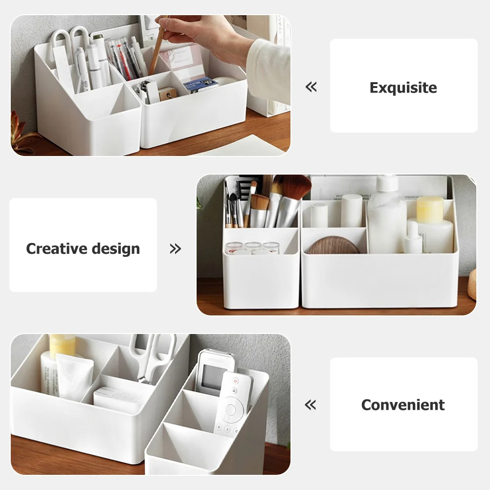 

2pcs Storage Box Desktop Organizer Multiple Compartments For Office Home School Supplies Pen Holder Remote Control Cosmetics
