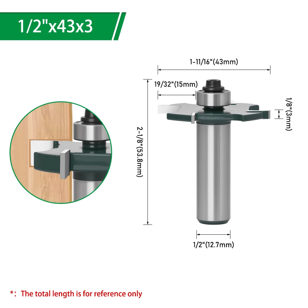 LAVIE 1 Stück 1/2" 12,7mm Schaft T-Profil-Fräser, 4-schneidiger Kugellager-gesteuerter T-Nutenfräser für Holzbearbeitung C13319Z443 – Detail 9