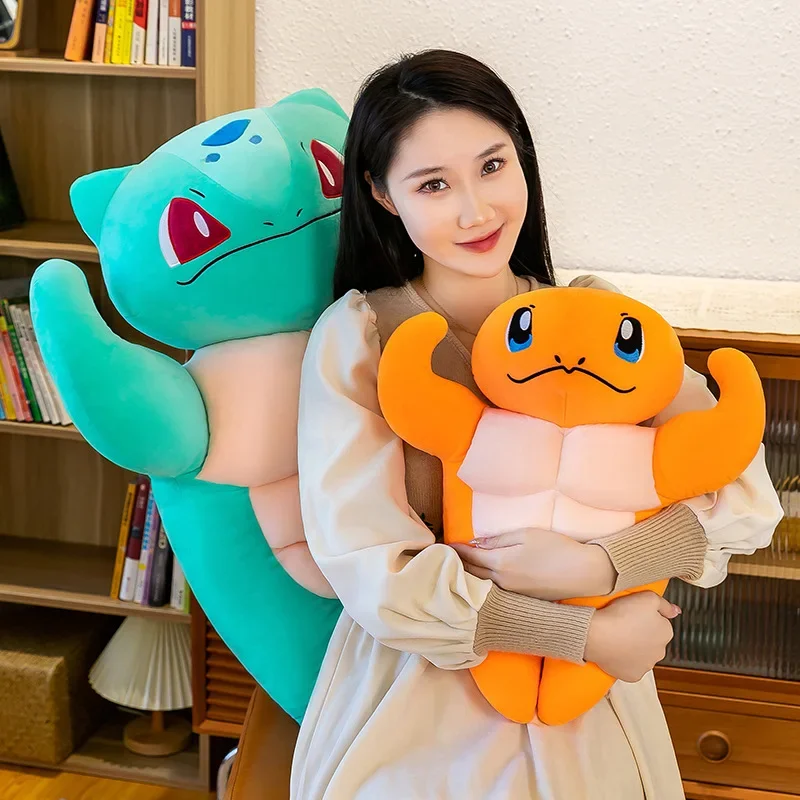 40/60/80cm Pokemon Muscle Charmander Anime Plush Toys Bulbasaur Kawaii Cartoon Anime Doll Stuffed Toys for Kids Birthday Gift