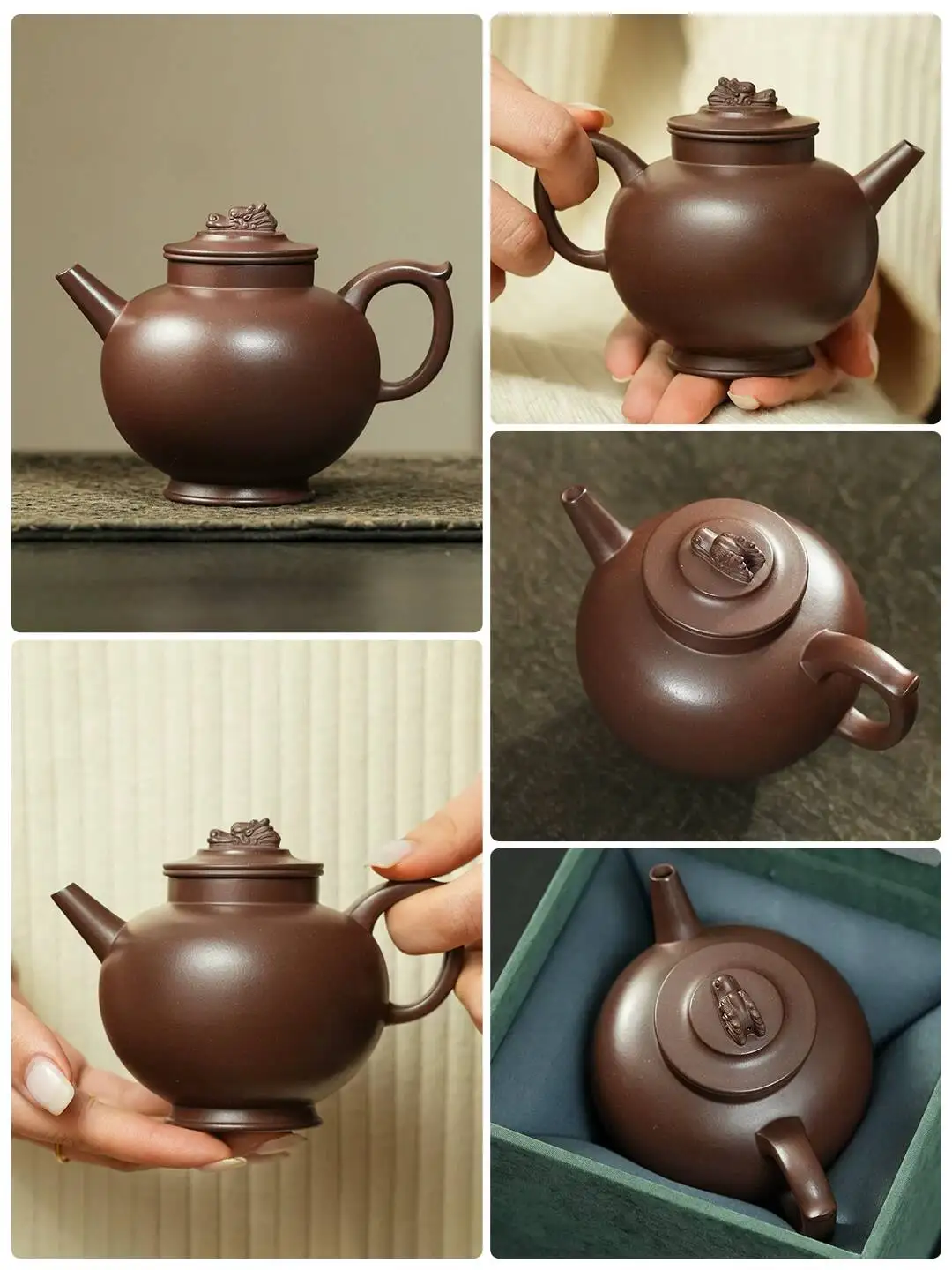 Yihu Chun High-End Teapot, Linglong Teapot 230Cc, Handmade By Famous Artist Cai Haiping, Original Purple Clay