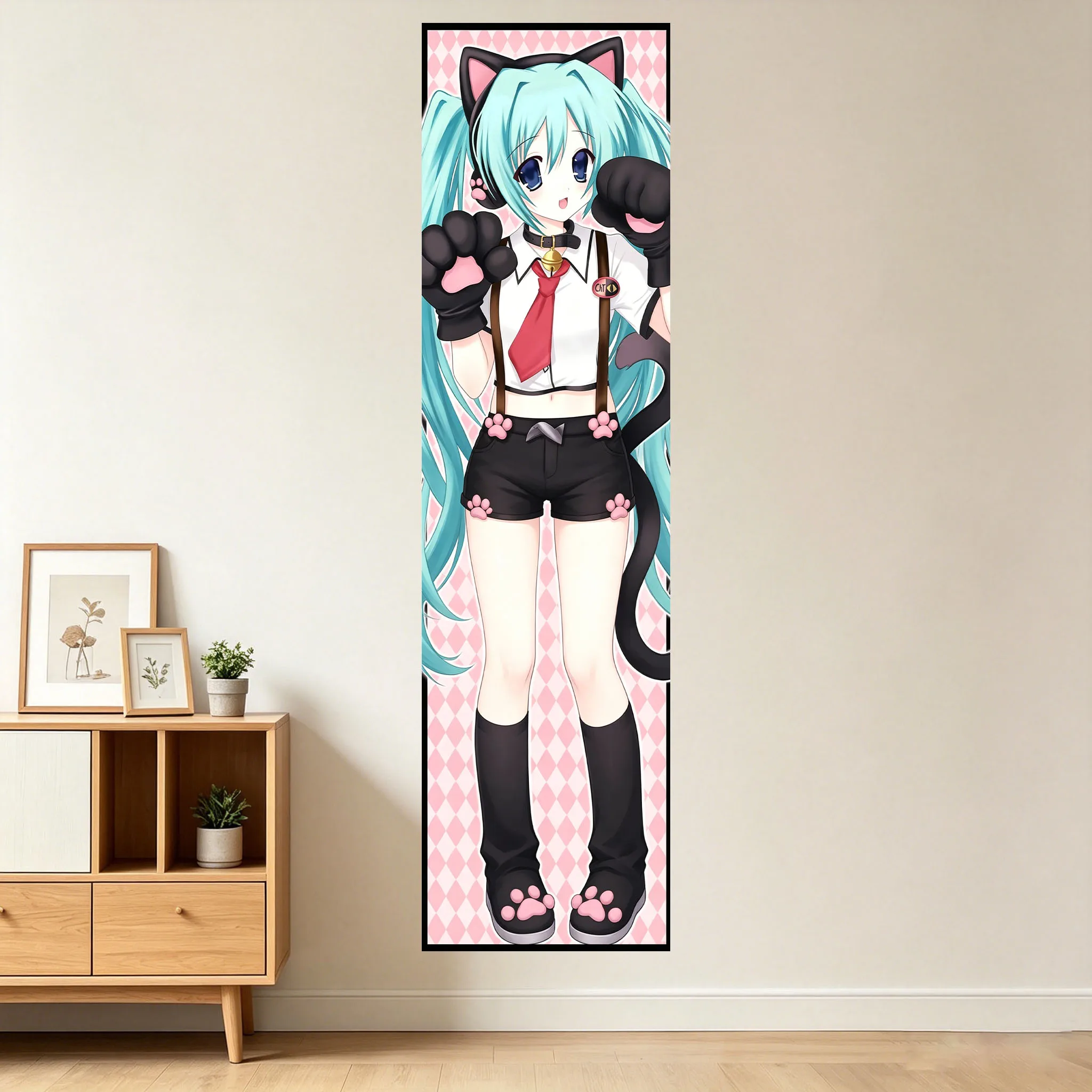 M-Mikus Cat Ears Kawaii Background Cloth Long Tapestry Suitable For Home Bedroom Dorm Wall Decoration Perfect Gift For Friend