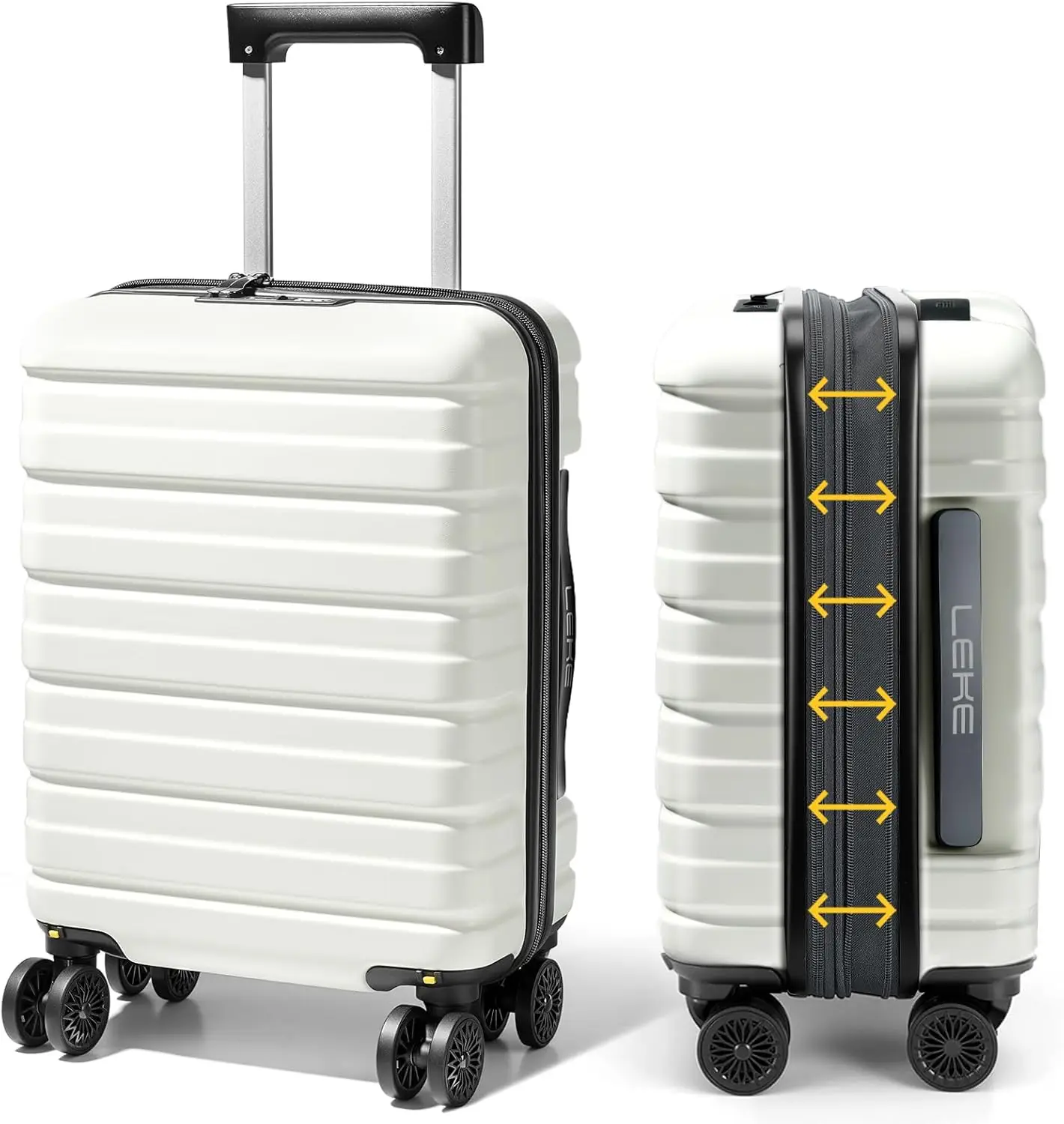 

18 Inch Expandable Carry On Luggage with TSA Lock, Hard Shell Suitcase Lightweight Spinner Wheels for Travel Weekend Trips