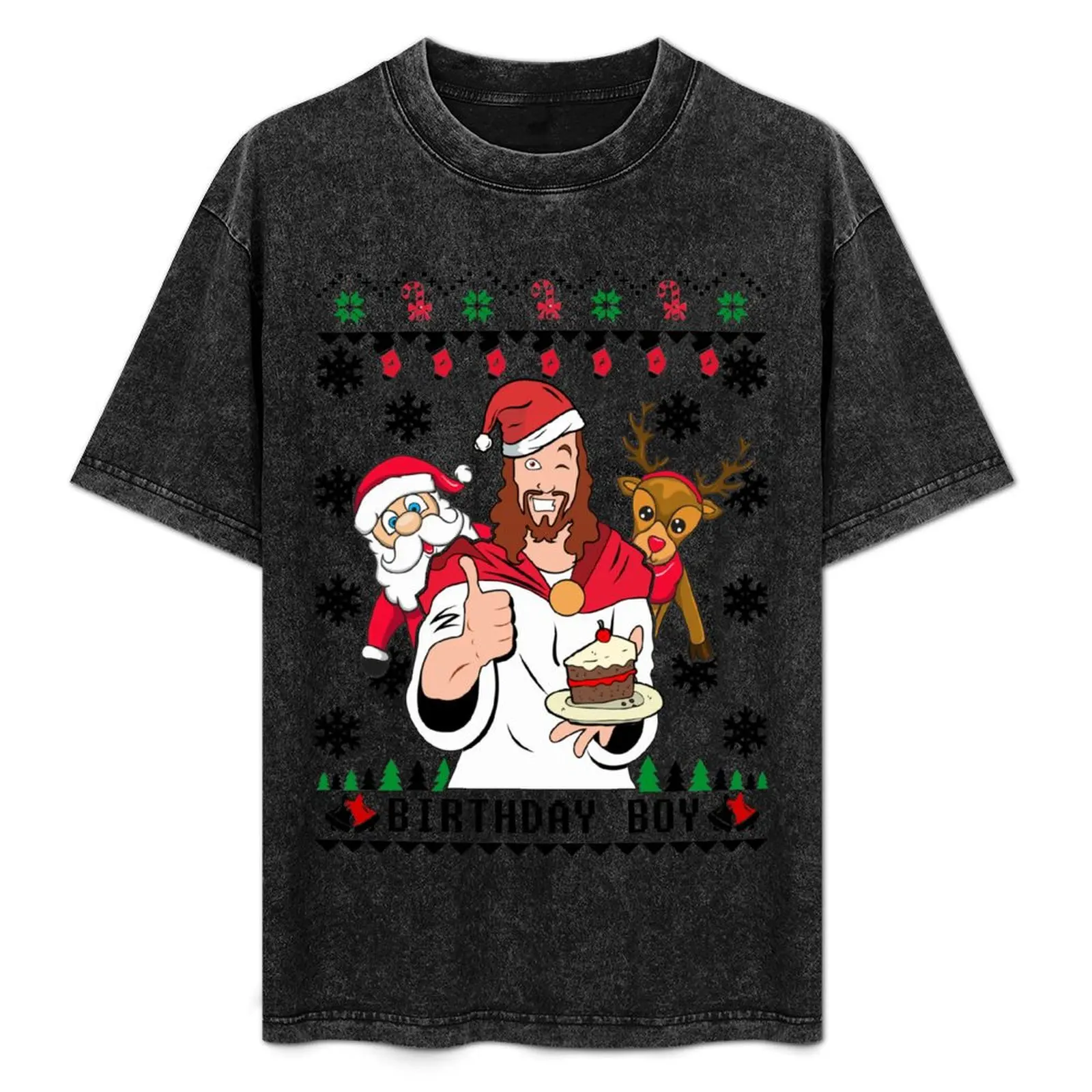 

Happy Birthday Jesus Ugly Christmas Sweater T-Shirt cute clothes new edition funny t shirts men