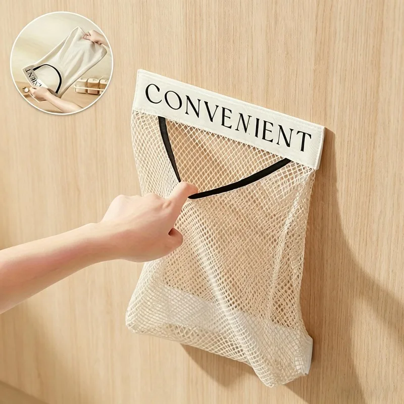 1/3 PCS Kitchen Hanging Mesh Storage Bag, Large Capacity Wall Mounted Organizing Bag Suitable for Storing Groceries Plastic Bags