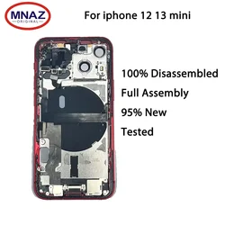 Coque arrière du boîtier du cadre central démonté pour iPhone 12 13 mini, assemblage complet A ++ Ori, remplacement de l'assemblage sans fil