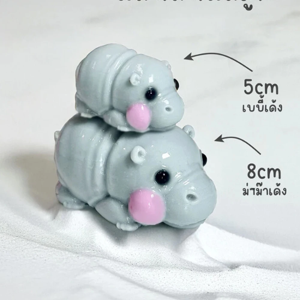 New Animal Cartoon Baby Hippo Food Grade Silicone Mold Chocolate Jelly Pudding Tool Hippopotamus Ice Cream Handmade Candle Mould