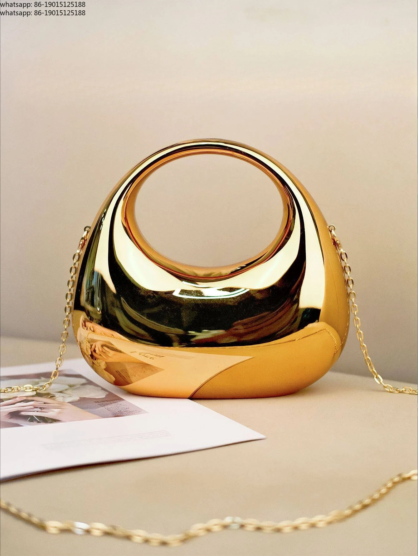 

Candy cloud shell glossy acrylic moon box banquet colorful goose egg messenger bag