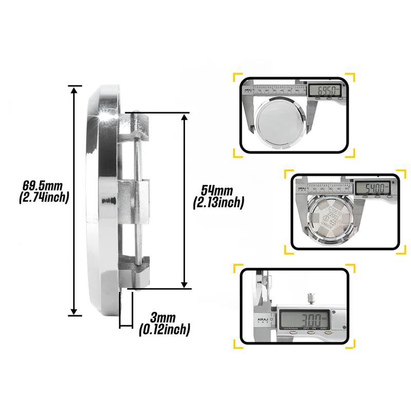 CFPerformance 1 Stück/4 Stück 69,5 mm/2,74 Zoll Außendurchmesser 54 mm/2,13 Zoll Innendurchmesser Radnabenkappen Reifenfelgen-Nabenkappenabdeckung Auto-Styling Autozubehör – Detail 2