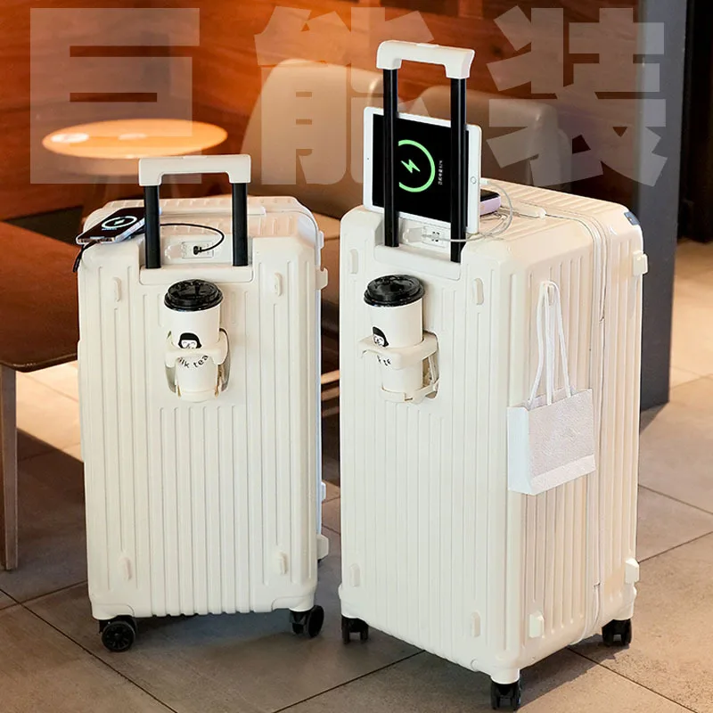 Bagages de chargement USB multifonctions, grande taille, 28 pouces Valise universelle de roue de frein d'amortissement, mot de passe d'al de melon