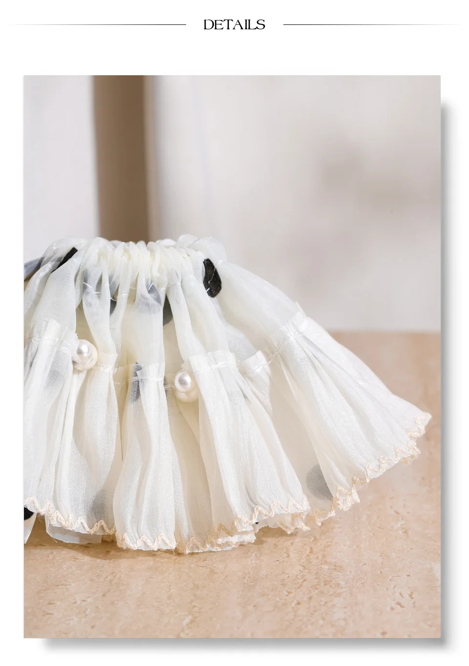 Yhpup INS Feengaze, plissiert, elastisch, Haarschleife, modischer Perlenstoff, großer Pferdeschwanzhalter, Haarschmuck für Damen und Herren – Detail 7