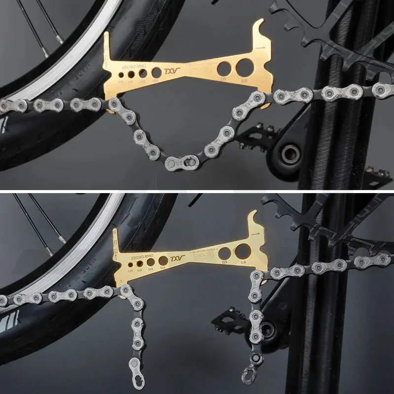 Bicycle Chain Repair Tool Mountain Road Chains Gauge Measurement Ruler Bike Wear Checker Indicator Replacement Accessories