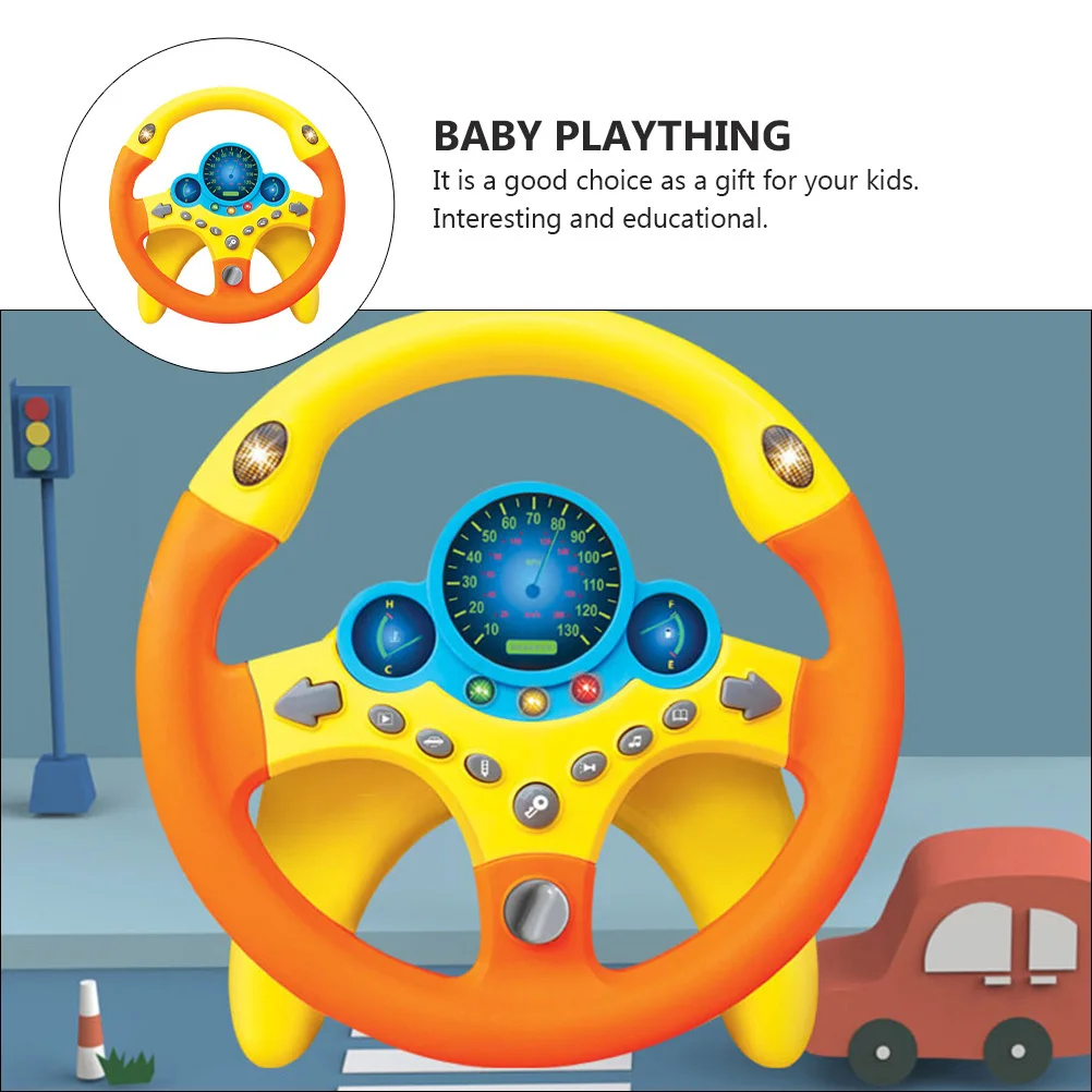 

1Pcs Intelligent Fake Steering Wheel for Children Yellow Baby Driving Simulator Muscle Coordination Interactive