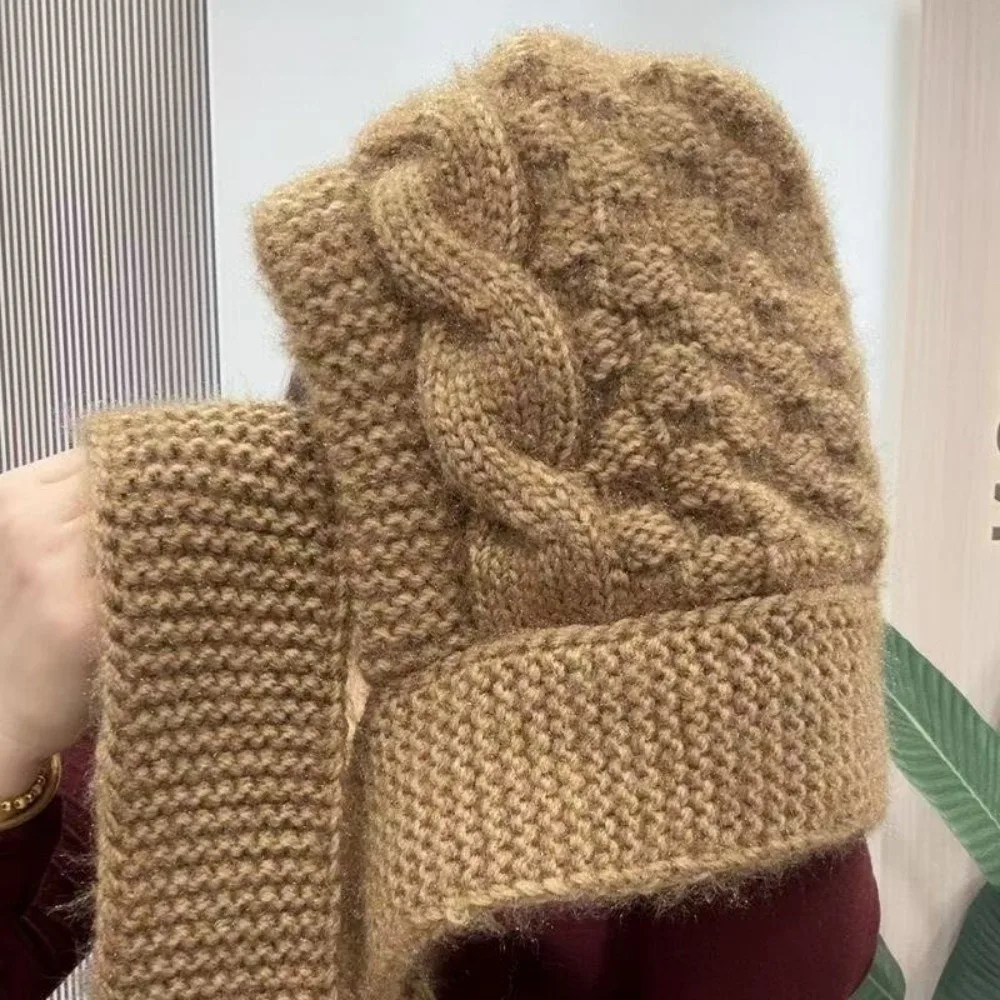 آذان الثعلب 2 في 1 وشاح مقنع للنساء يندبروف سدادات حماية الأذن قبعة وشاح رشاقته فو الفراء الشتاء وشاح الخريف الشتاء #4