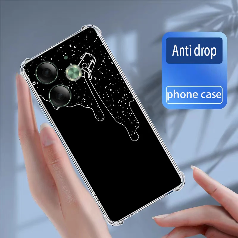 لحالات Tecno Pova 6 Pro غطاء ناعم من السيليكون الشفاف من مادة TPU جراب هاتف Coque Capa Bumper