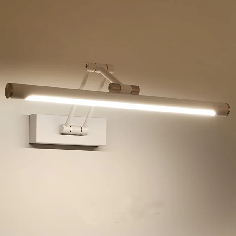 Lámpara LED de pared para espejo de baño, accesorio de iluminación ajustable, candelabro de acrílico, Luces de decoración de lujo, color blanco y