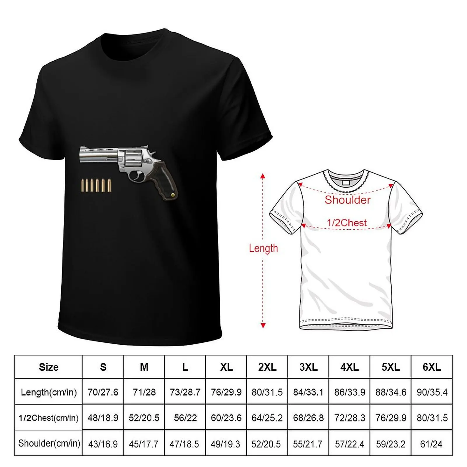 .44 Magnum Colt Anaconda with Ammo on Blue Velvet T-Shirt Simple Line Art Print Tee