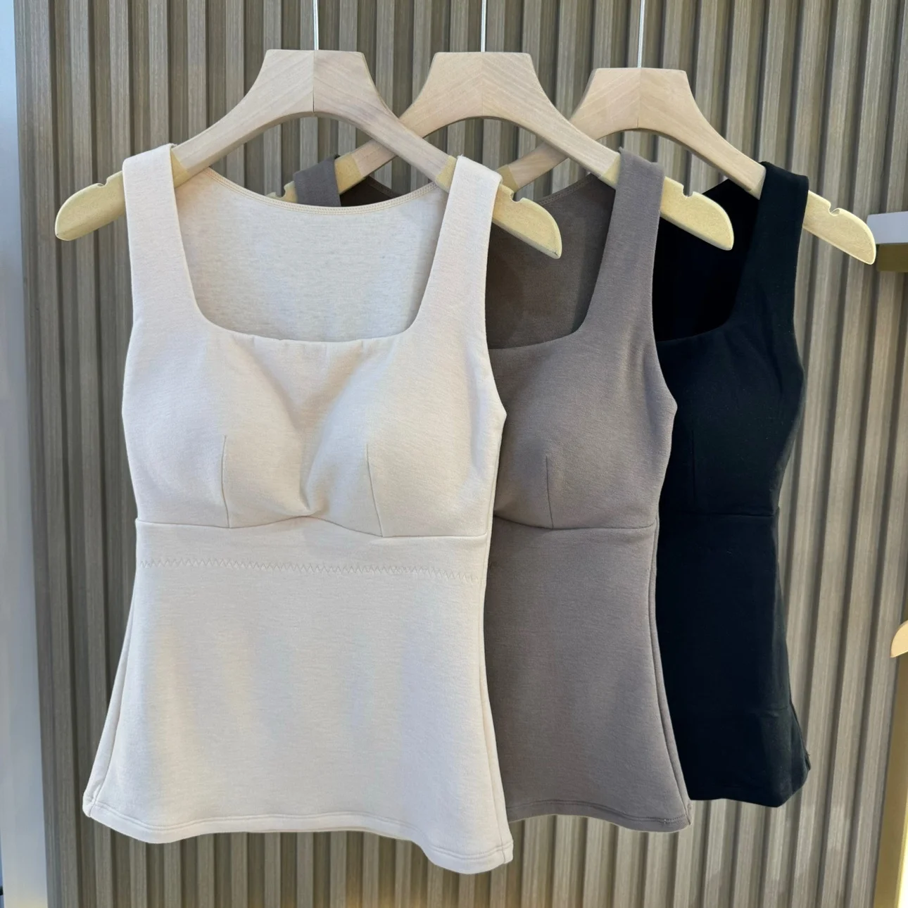 サーモスボトル-7099-シームレススクエアカラー-ワンピースベスト-ブラなし-カシミヤ桑絹-暖かい下着-若い女性向け