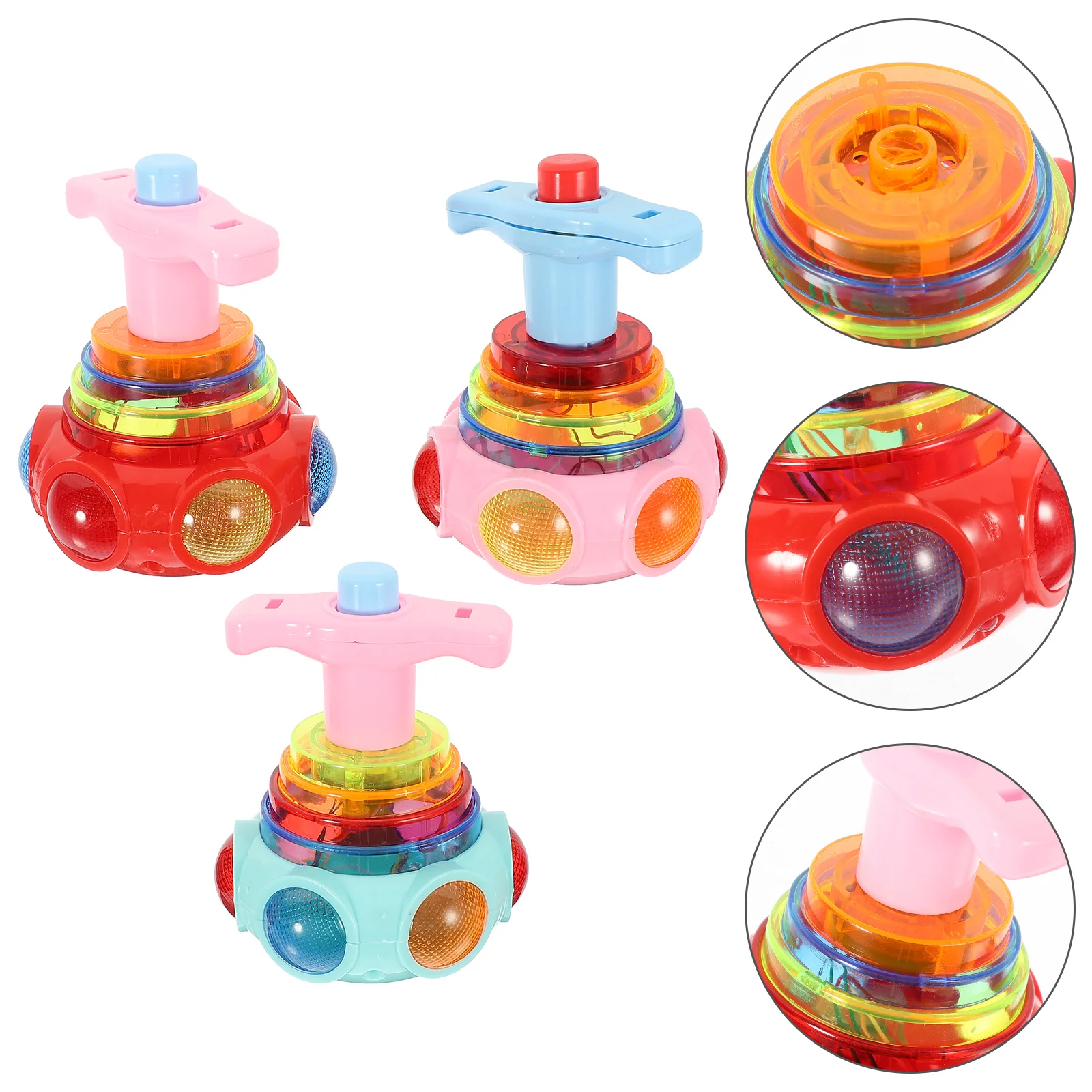 3 Pcs Gifts for Stocking Stuffers Toy LED Toys Gyro Christmas Battle Music Top Child