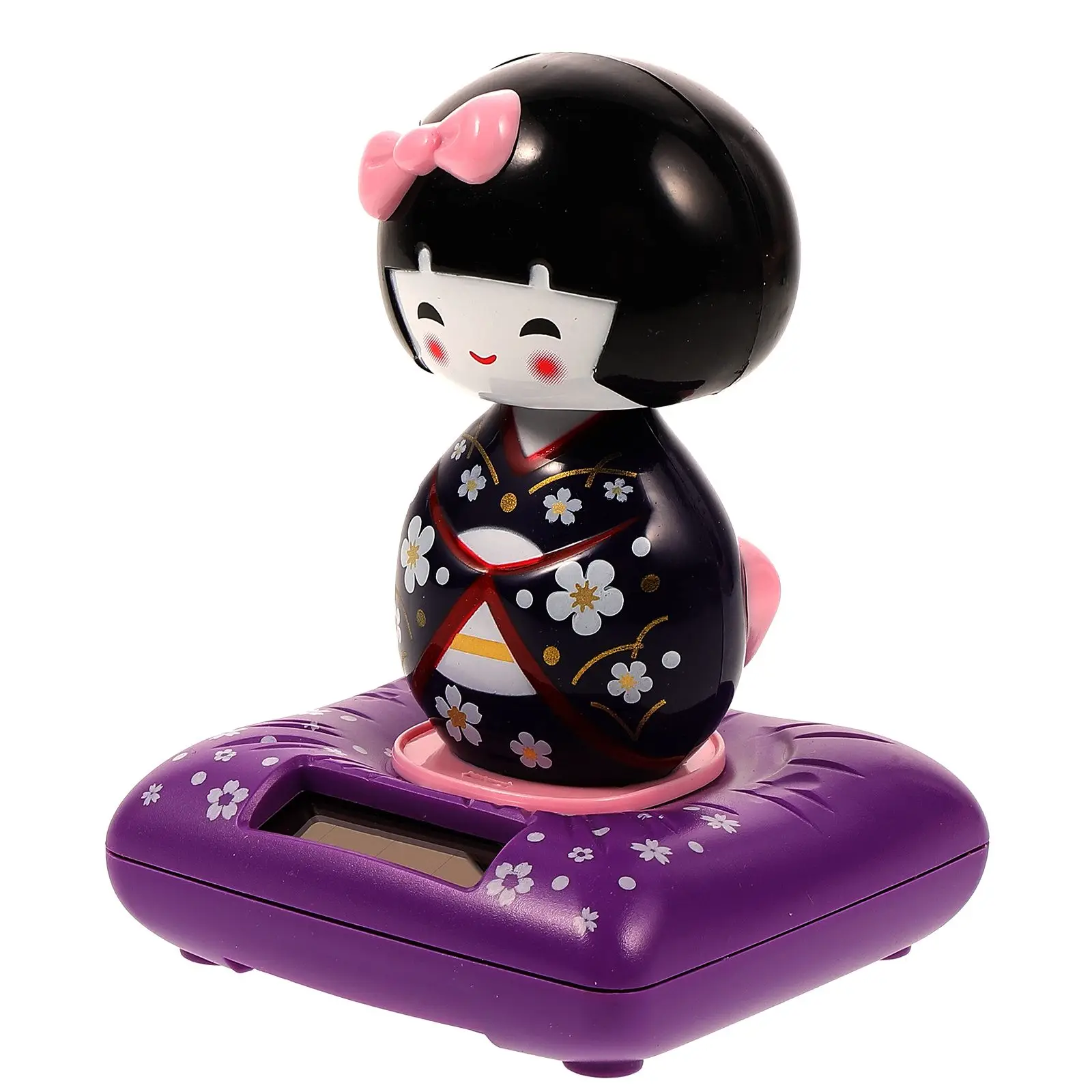 Ornamento de carro movido a energia solar japonês maiko bonito brinquedo de audição aliviar a fadiga presente decoração de escritório em casa acessórios de carro