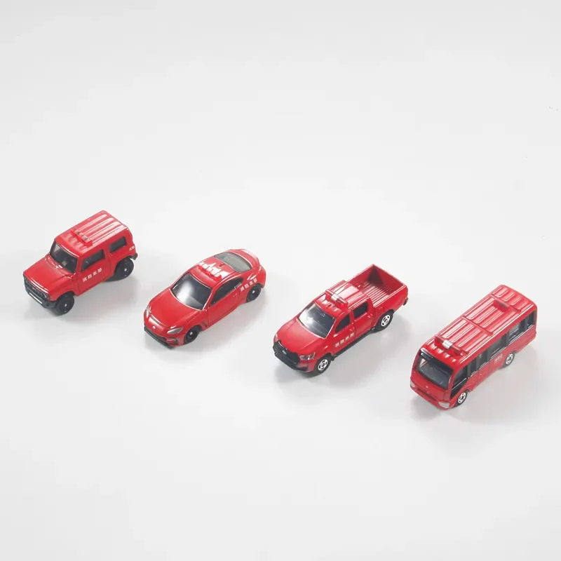 TAKARA TOMY-camión de bomberos Tomica 4 piezas para niños, conjunto de aleación de coche de juguete, vehículo de Motor, modelo de Metal fundido a presión, regalos para niños