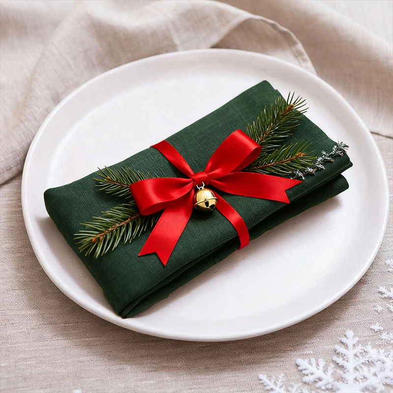 Ein Set mit 6/12/24 40 x 40 cm großen Weihnachtsfeier-Servietten, geeignet für Küche, Esszimmer, Hochzeitsdekoration und Feiertagsdekorationen