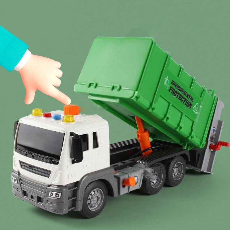 New Children Toys City Garbage Truck Model Diecast Plastics Garbage Sorting Sanitation Vehicle Car Sound Light Kids Xmas Gifts