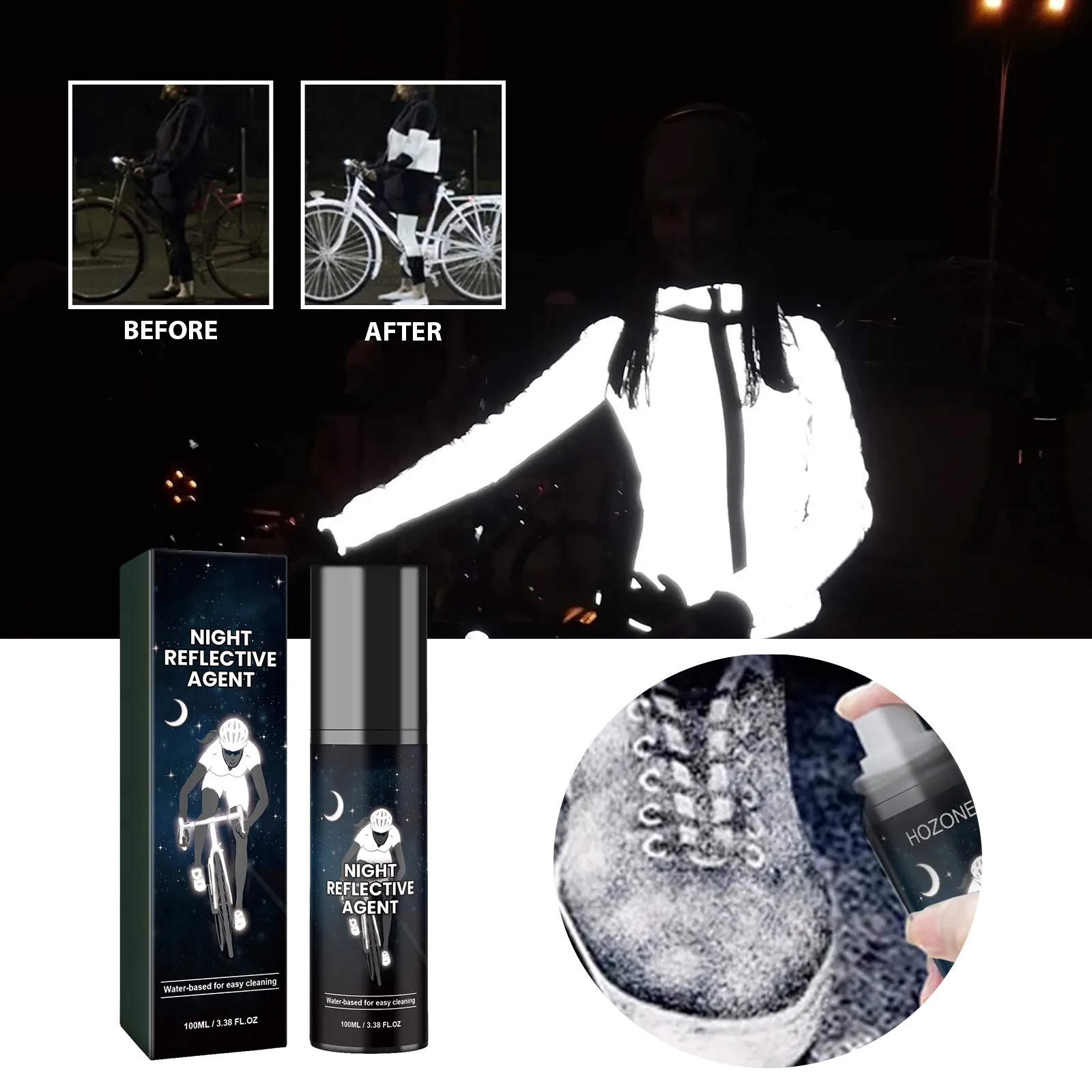 High Visibility Reflective Spray Enhance Nighttime With Ultra Bright Reflective Coating Ideal For Cycling Decorations for Party