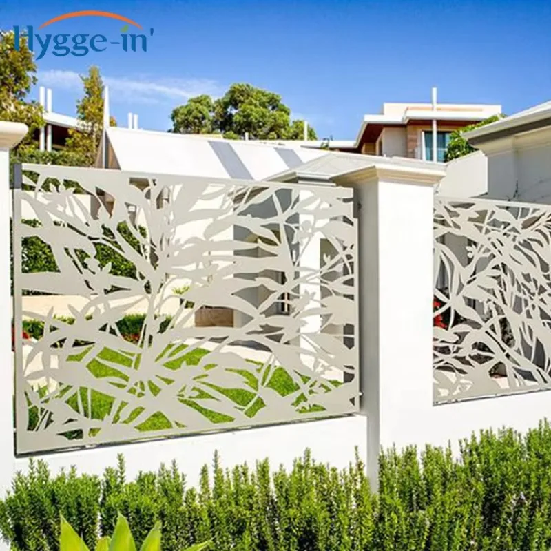 Aluminium or Steel Fence Decorative Panels High Quality Modern Design Customized La-ser Cut Fence