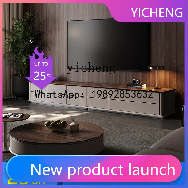 

H6 light luxury walnut TV cabinet, new original plaid locker for living room home use