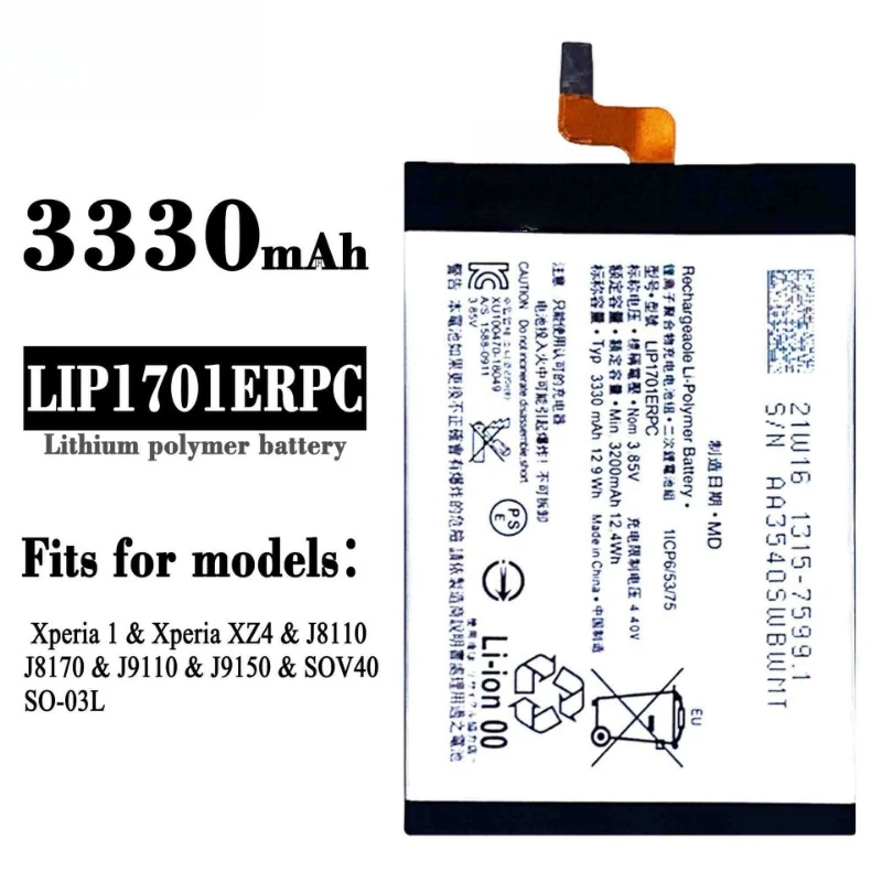 Nieuwe LIP1701ERPC 3330mAh Batterij voor Sony Xperia 1 XZ4 J8110 J8170 J9110 J9150 SOV40 Mobiele Telefoon Hoge Kwaliteit Batterij + gereedschap