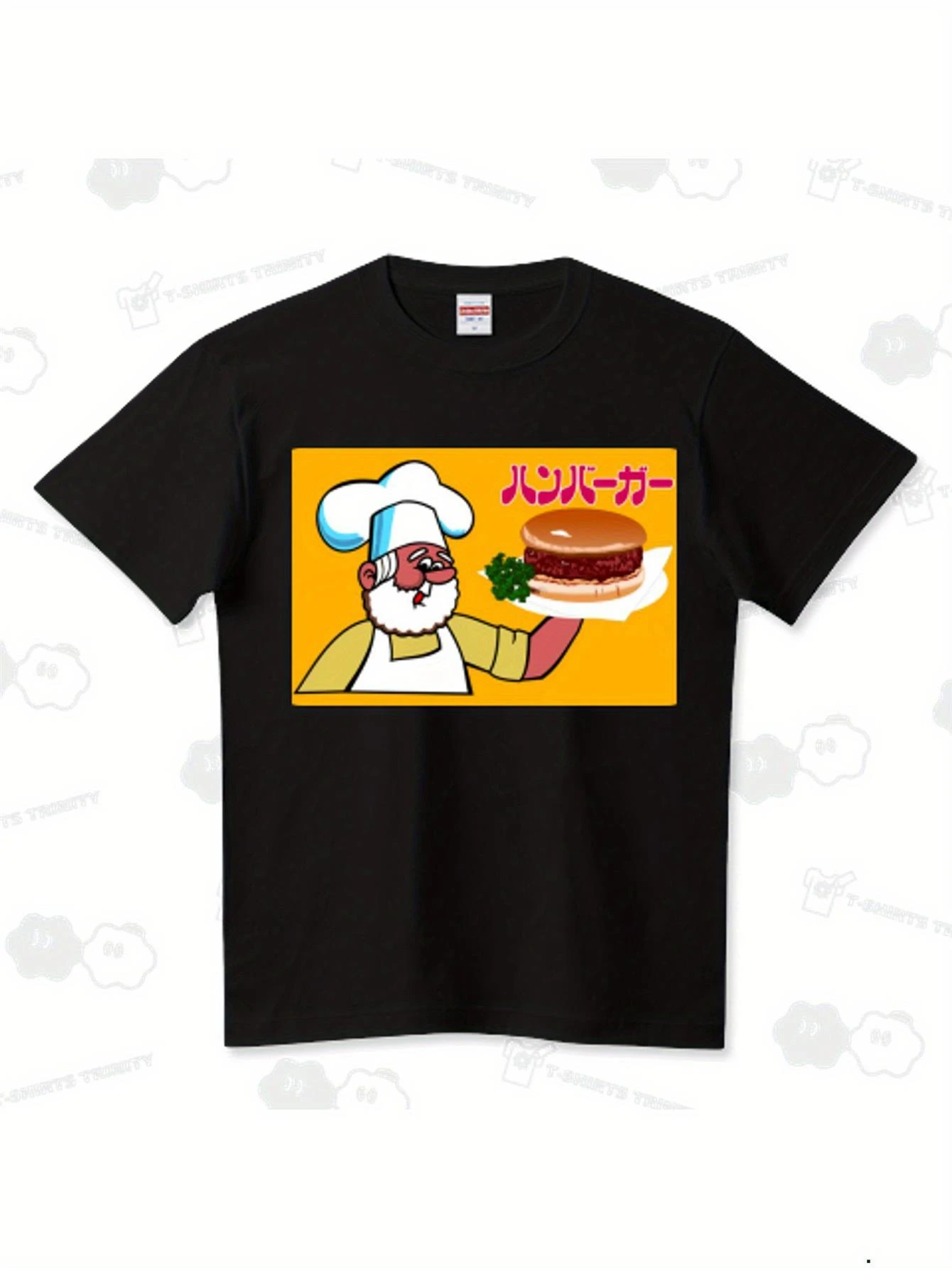 Vending Ne Style Hamburger Man High Quality T Shirt Soft Everyday Tee Minimalist Men'S T-Shirt Breathable Summer Shirt