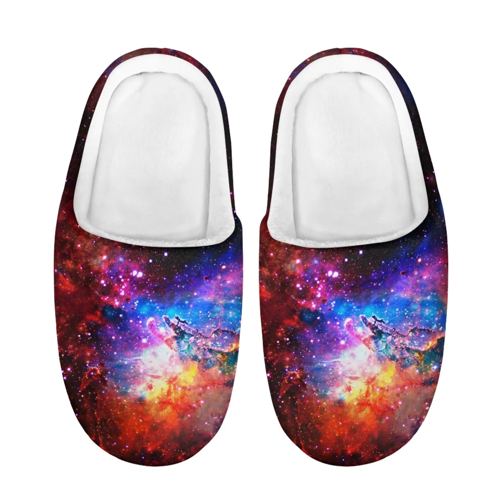 

Galaxy 3D Print Soft Plush Home Slippers For Kids Half Shoes For Boys Girls Mules Sandals Loafers Indoor Bedroom Children Slides