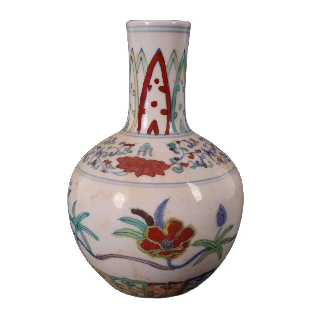 

Chenghua Doucai Flower Pattern Tianqiu Bottle Jingdezhen Antique Porcelain Ornament