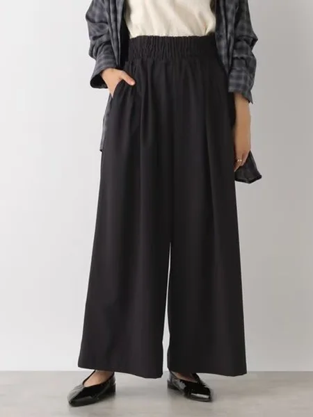 Japońskie eleganckie spodnie damskie z wysokim stanem, proste nogawki, szerokie nogawki, modne spodnie codzienne na wiosnę i lato z elastyczną talią.