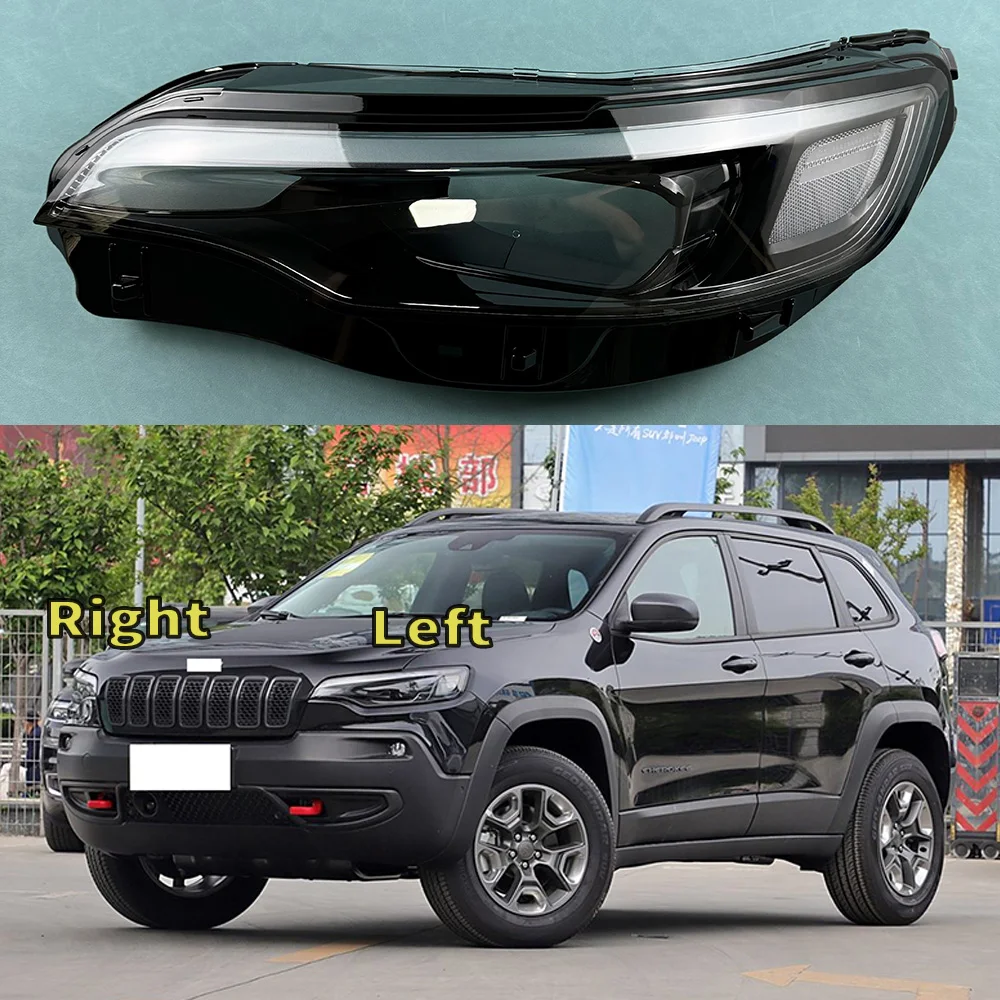 

Car Accessory Headlight Cap For Jeep Cherokee 2019-2021 Headlight Lens Cover With Decorative Frame Replace Plastic Shell Cover