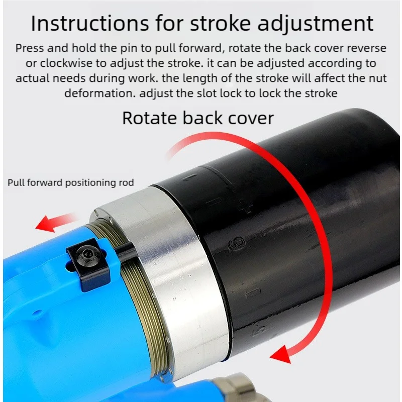 Pneumatic Rivet Nut Gun Kit Industrial Adjustable stroke Pneumatic Hydraulic Automatic Riveter Tools M3-M12 Rivnut Riveting