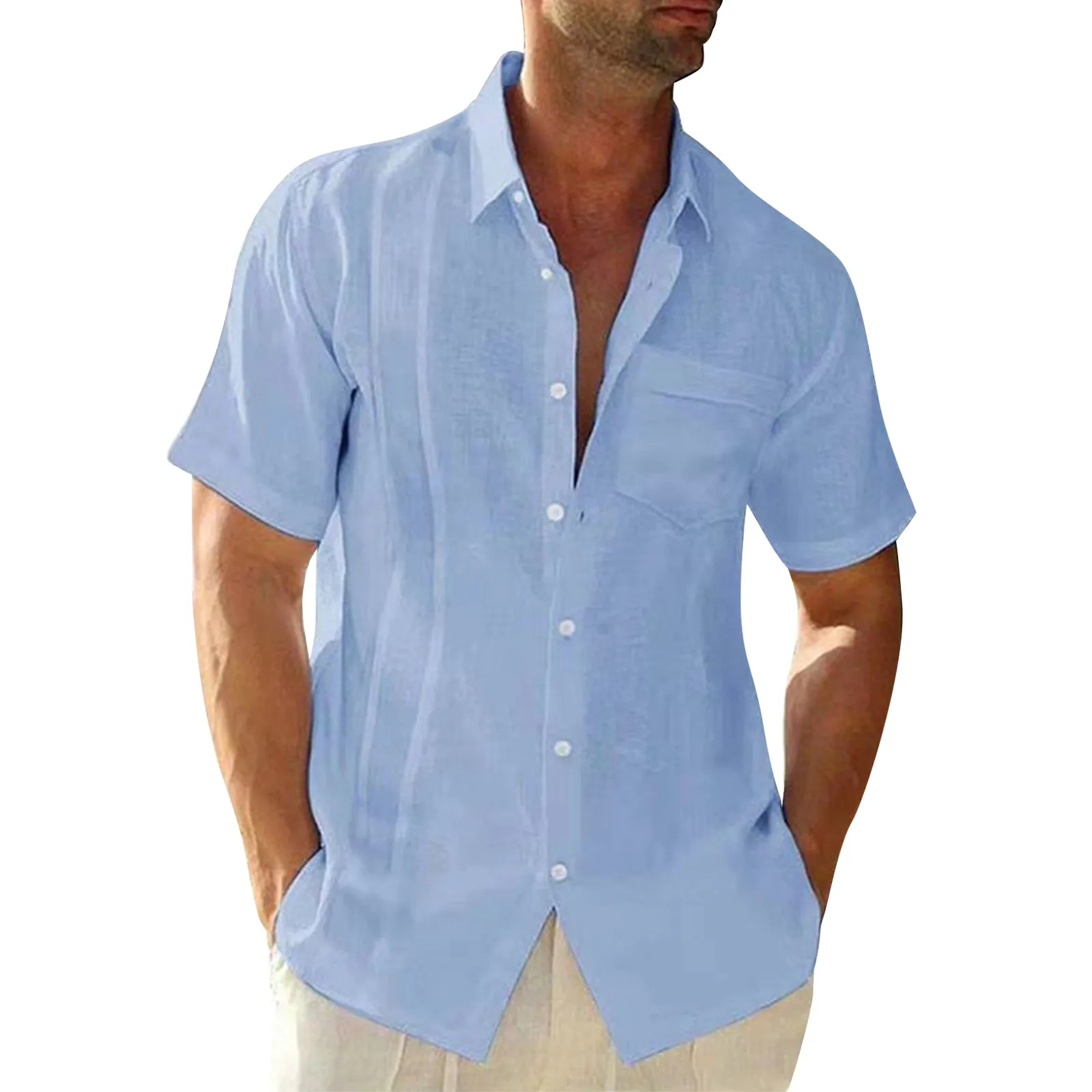 Designer Spring Summer Shirts For Men Casual Simple Solid Color Short Sleeve Shirts Daily Classic All-match Loose Shirts