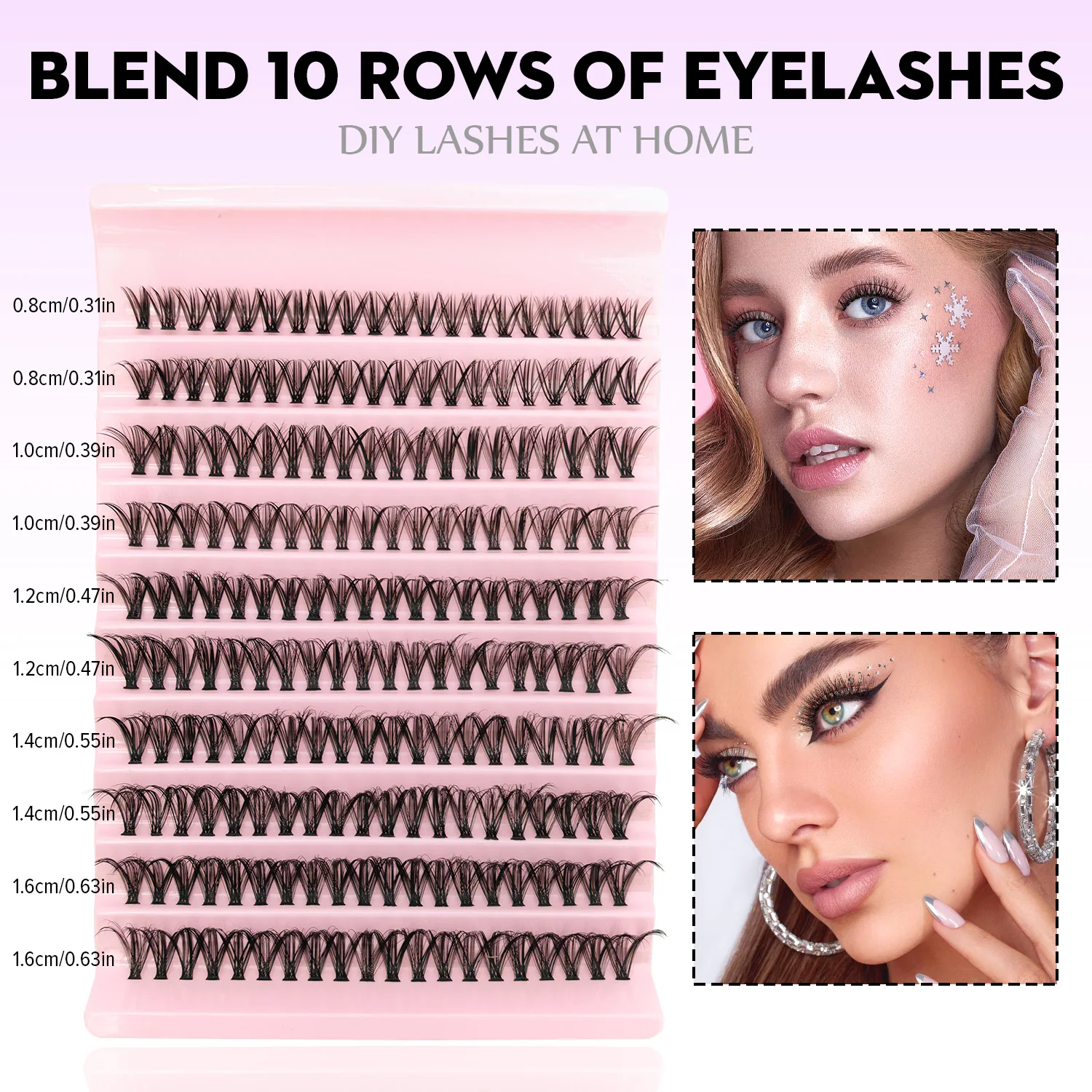 DIY 속눈썹 연장 키트 개별 속눈썹 연장 키트 클러스터 속눈썹 키트 속눈썹 접착제 및 씰과 핀셋 포함 자연스러운 룩