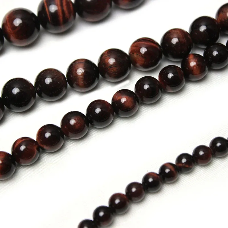 Wholesale AAA+ Quality Red Tiger Eye Natural Stone Round Loose Beads Strand For jewelry Making 4/6/8/10/12 mm DIY Bracelet 15\'\'