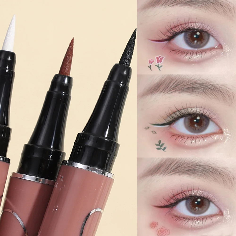 0.05mm Matte Liquid Eyeliner Waterproof Lasting Balck White Red Quickily Drying Ultra-thin Eyeliner Pencil Eyes Makeup Cosmetics