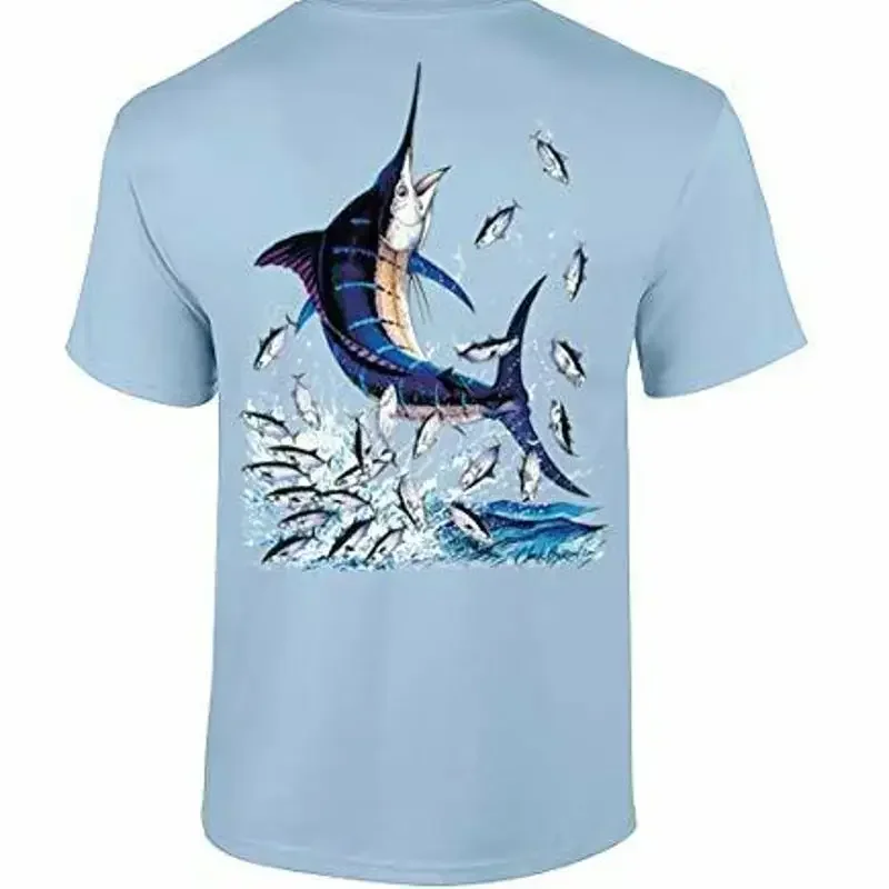 Fishing Blue Marlin Adult  T Shirt Light